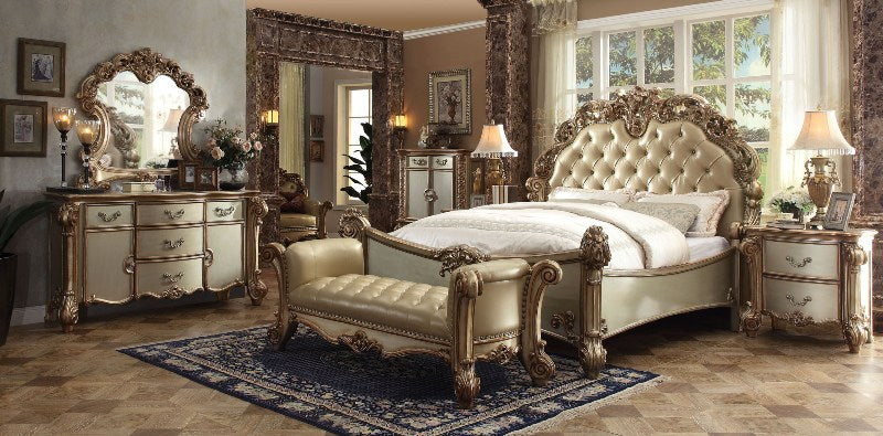 Luxury Queen Size Bed, Hand Carved Solid Teak Wood/ Rosewood, Royalzig